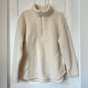 Kookaburra by UGG Women's beige 1/4 Zip Fleece Pullover teddy sweatshirt size M